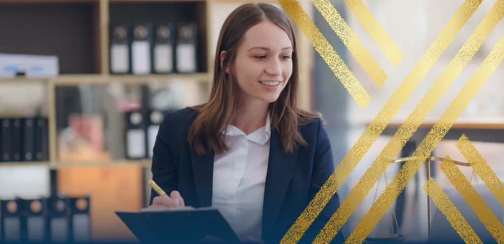 Female immigration lawyer at Axis Solicitors reviews documents for a UK spouse visa refused case.