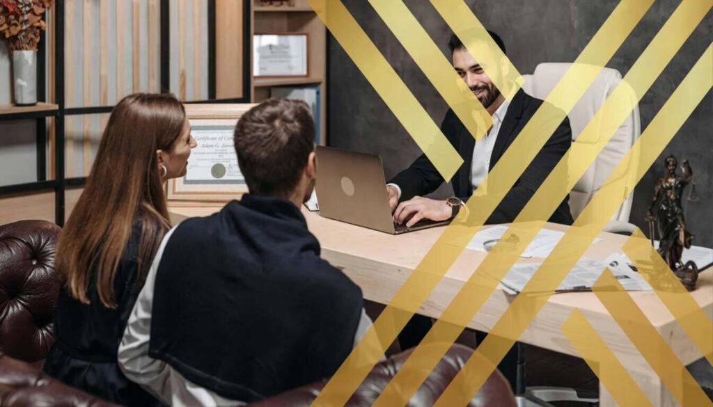 Couple consulting with an immigration professional about their visa application.