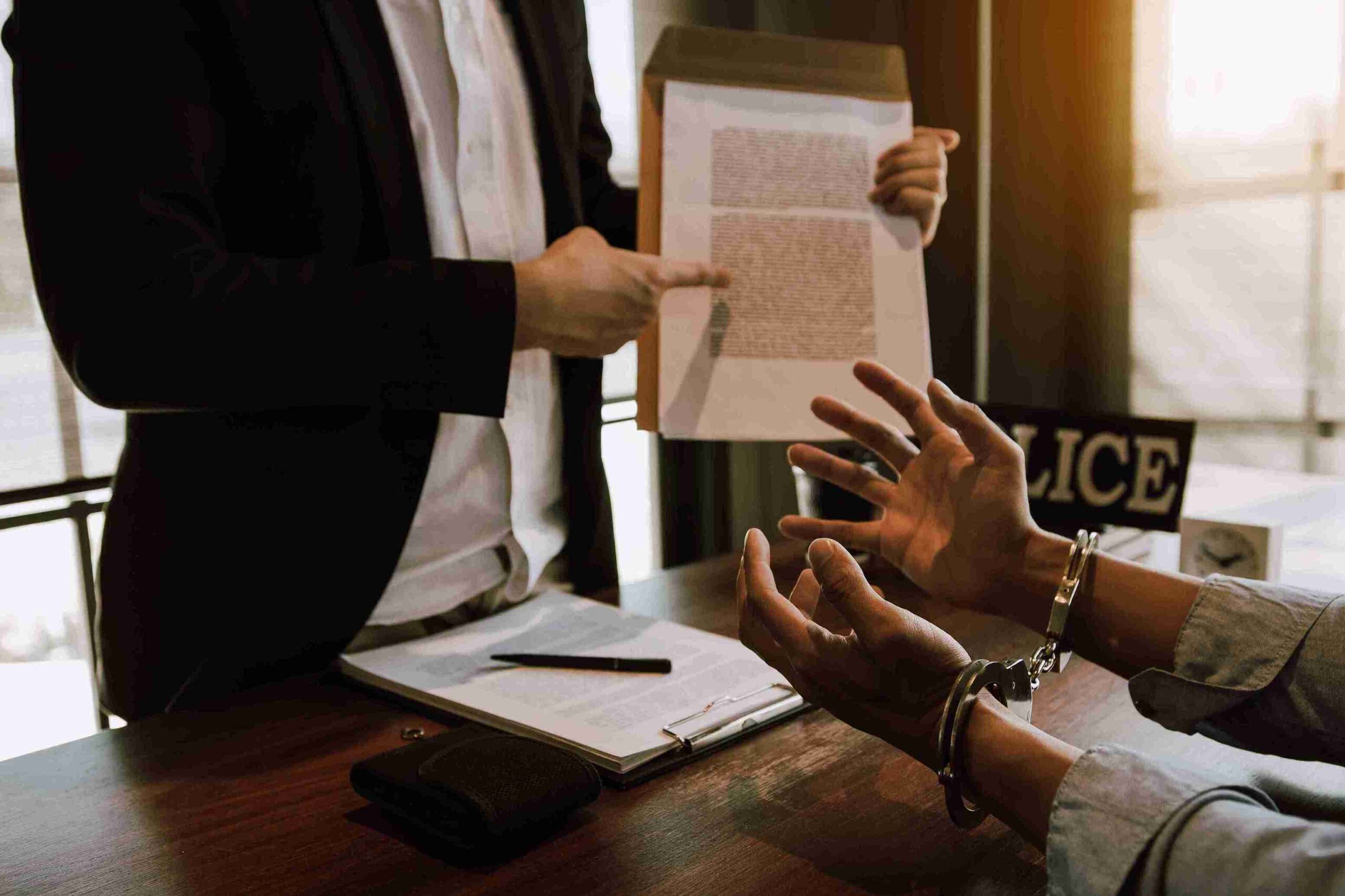 A man in a suit holds a piece of paper, likely related to immigration bail and detention matters.
